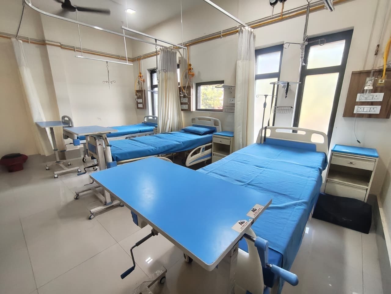 Ward with adjustable beds at BBSM Nursing Home, Raebareli